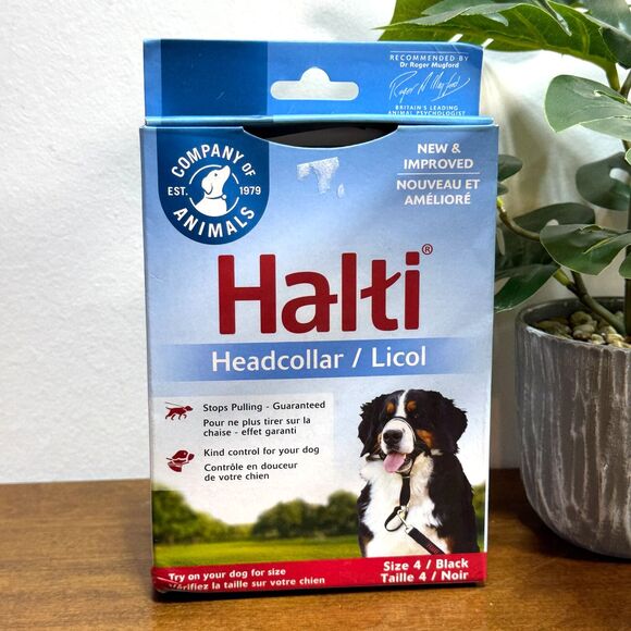 Halti Headcollar for Dogs Size 4 Black Helps Stop Your Dog From Pulling - Picture 1 of 4